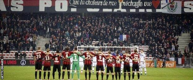 There was a minute's silence before the game