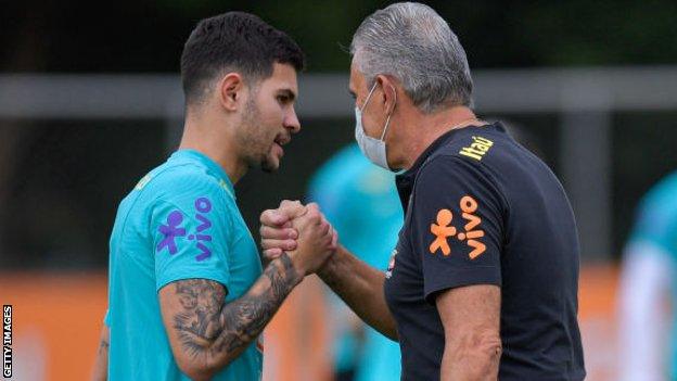 Bruno Guimaraes and Brazil coach Tite