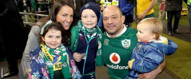 Jodie and Rory Best with their children Penny, Ben and Richie