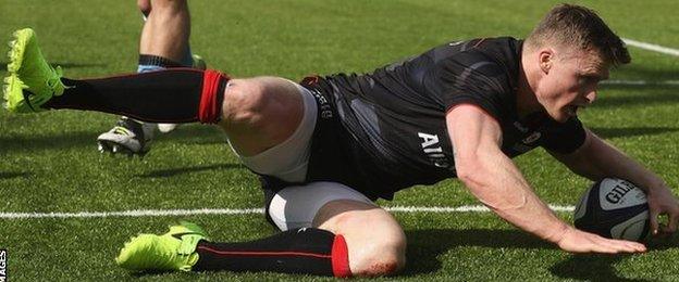 Chris Ashton scores for Saracens