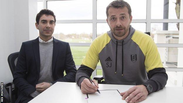 Fulham vice chairman Tony Khan and manager Slavisa Jokanovic