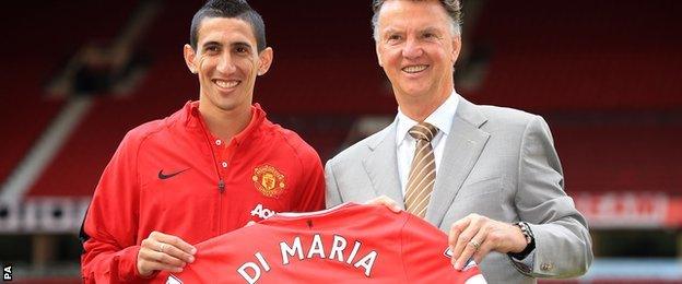 Angel di Maria and Louis van Gaal