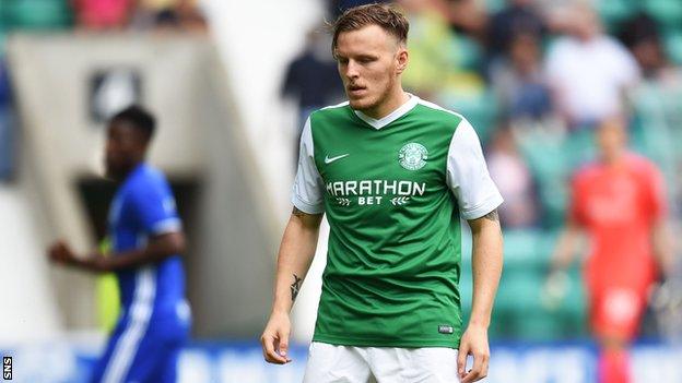 Hibernian striker Jamie Insall