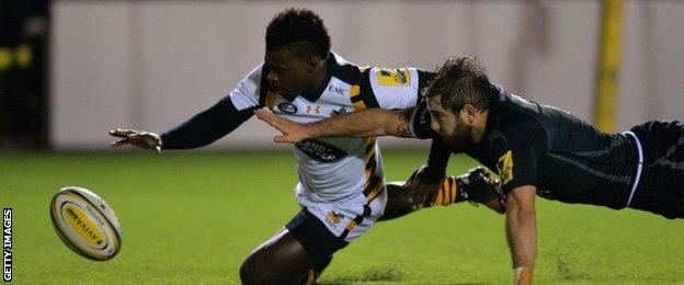 Christian Wade galloped through to claim Wasps' second try in as many minutes at Kingston Park