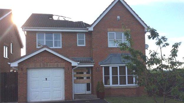 Lightning damaged house in Ferryhill