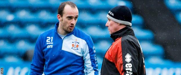 Kilmarnock goalkeeper Jamie MacDonald and manager Lee Clark