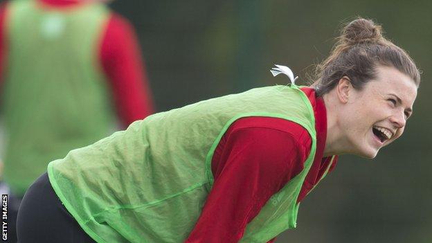 Hayley Ladd smiles in training