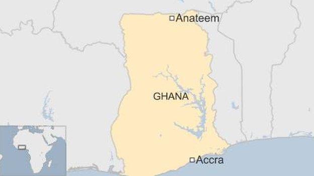Map showing location of Anateem