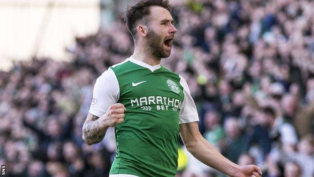 Hibs striker James Keatings