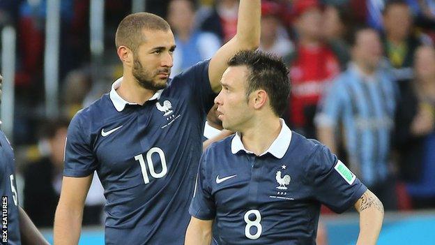 Karim Benzema and Mathieu Valbuena