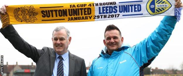 Sutton chairman Bruce Elliott and manager Paul Doswell