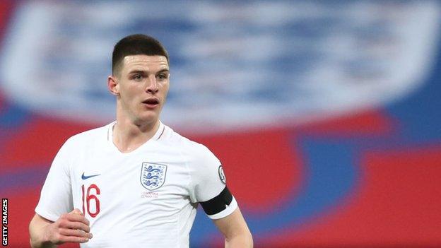 Declan Rice makes his England debut