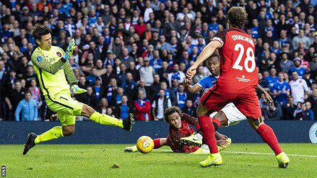 Alfredo Morelos' xx-minute goal put Rangers in control