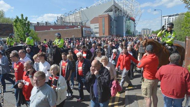 Manchester United fans at Old Trafford