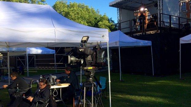 Media gazebos at Westminster