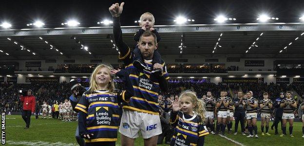 Rob Burrow and his three children