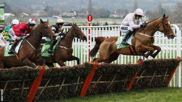 Annie Power glides over the fences at the Champion Hurdle