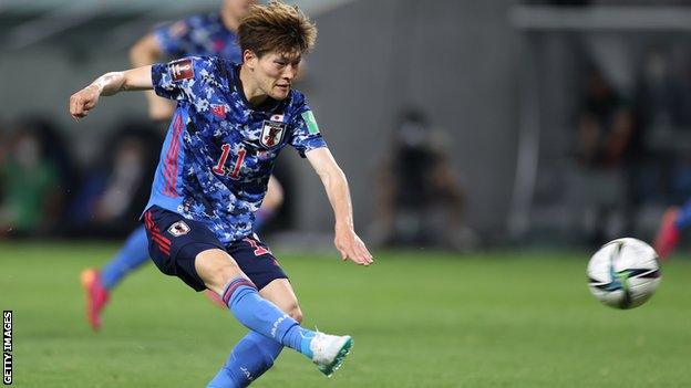 Kyogo Furuhashi has made six appearances for Japan, scoring three goals