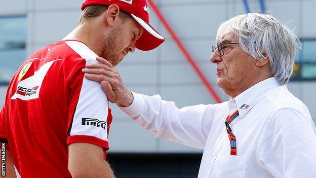 Sebastian Vettel and Bernie Ecclestone