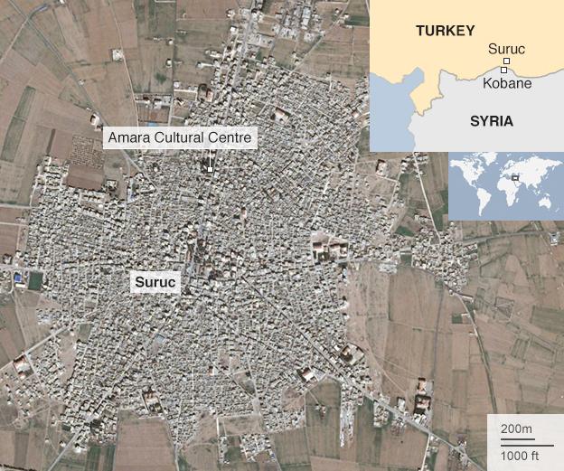 Graphic showing location of Amara Cutural Centre in Surac, Turkey