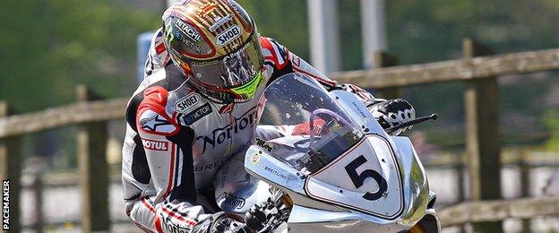 John McGuinness on his return to racing at Tuesday's North West 200 practice session