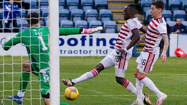 Hamilton Accies' David Moyo celebrates