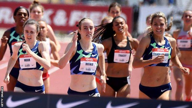 Jemma Reekie wins the 800m at the Golden Games