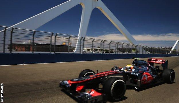 Lewis Hamilton at the 2012 European Grand Prix in Valencia