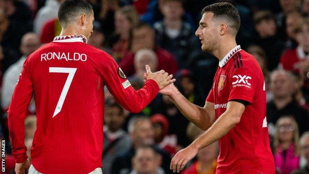 Cristiano Ronaldo and Diogo Dalot