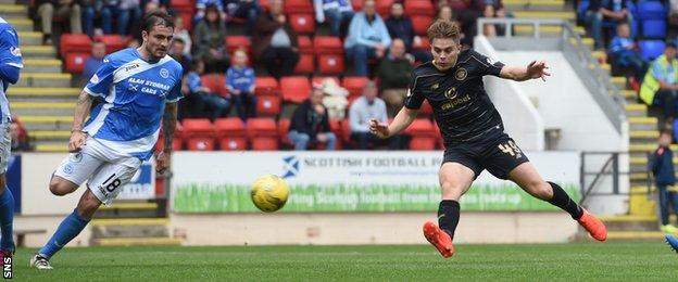 James Forrest scores Celtic's third goal after a mazy run