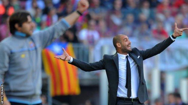 Mauricio Pochettino and former Barcelona boss Pep Guardiola