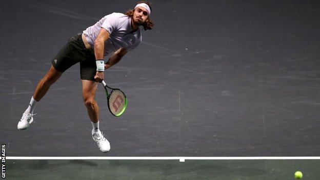 Stefanos Tsitsipas at the Rotterdam Open