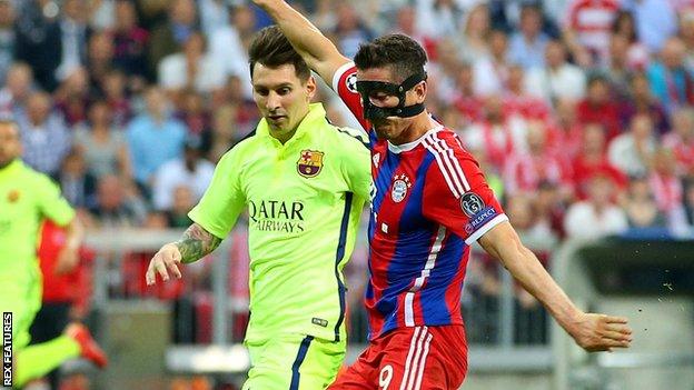 Lionel Messi and Robert Lewandowski