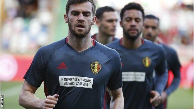 Belgium players wore messages on their shirts