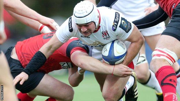 Rory Best attempts a burst in France