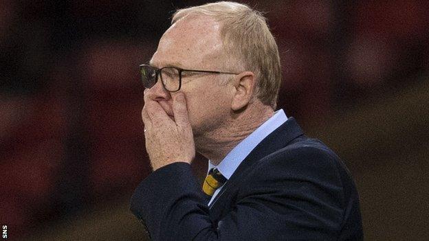 Scotland manager Alex McLeish against Belgium