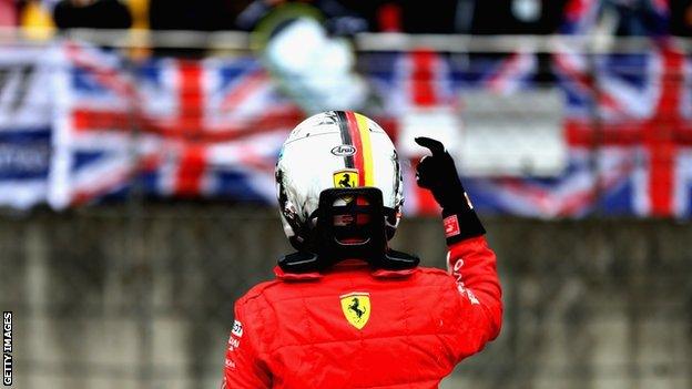 Sebastian Vettel celebrates pole lap at Chinese Grand Prix