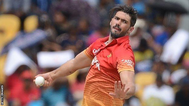 Zimbabwe cricket captain Graeme Cremer prepares to bowl