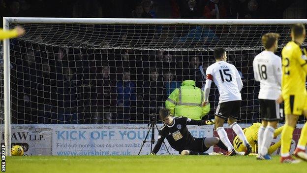 An error from goalkeeper Ross Doohan led to Zak Rudden scoring for Falkirk