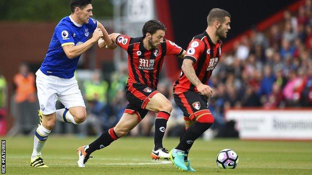 Harry Arter and Jack Wilshere in Bournemouth's midfield