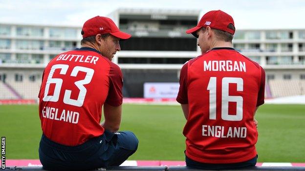 England's Jos Buttler and Eoin Morgan