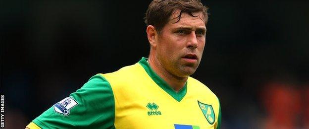 Grant Holt in action for Norwich in 2013