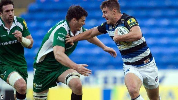 Centre Ollie Devoto ran in the second of Bath's two first-half tries in their win at London Irish