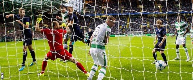 Nir Bitton scores for Celtic against Malmo