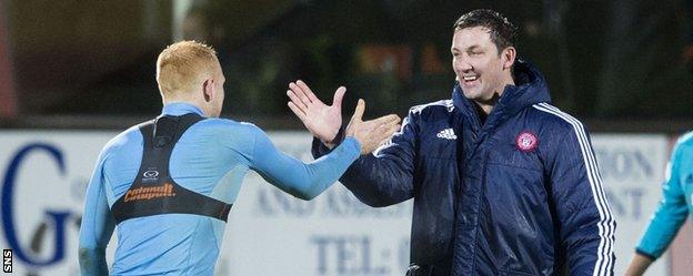 Hamilton's Ziggy Gordon and Martin Canning celebrate