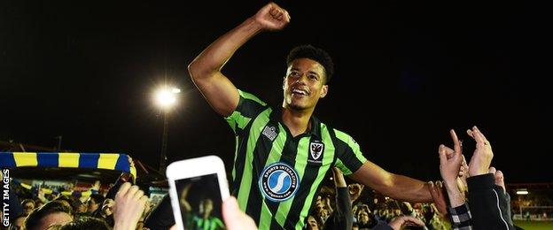 AFC Wimbledon striker Lyle Taylor