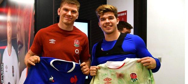 Owen Farrell and Matthieu Jalibert