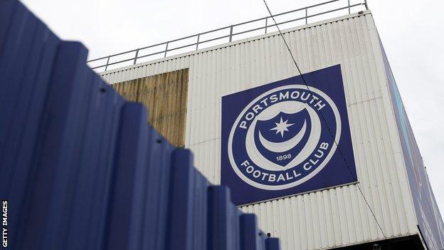 Portsmouth badge on the Milton End