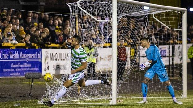 Georgios Giakoumakis scores v Alloa