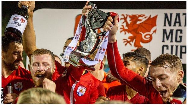 Connah's Quay players celebrate